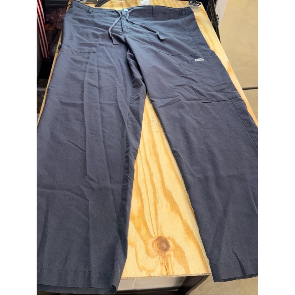 Gray Anatomy Navy Drawstring / button zipper‎ Scrubs xl